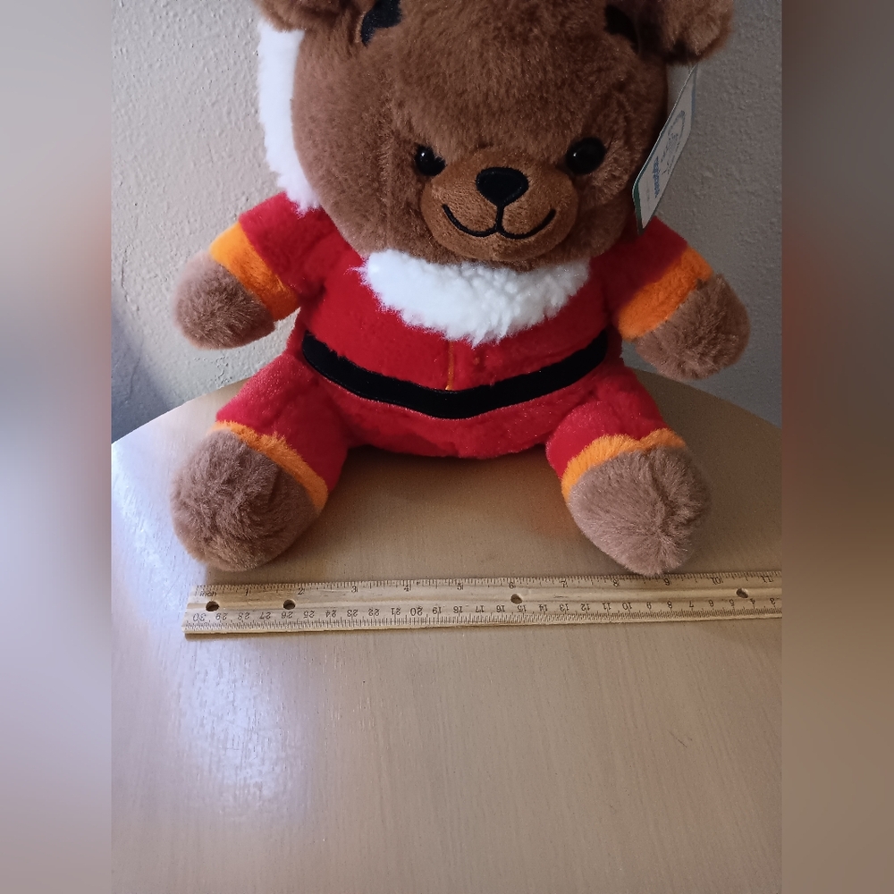 Festive Brown and Red Stuffed Teddy Bear CHRIST mas soldier With TAG